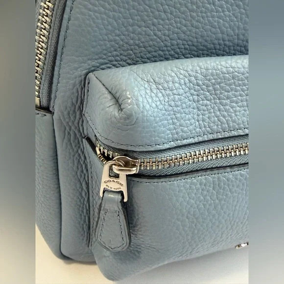 Coach Sky Blue Leather Backpack - Picture 2 of 10